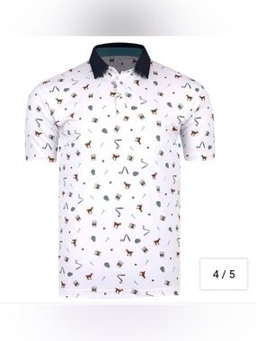 Swannies Amendt Polo size Medium goats, whiskey and golf